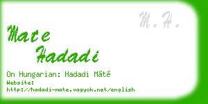 mate hadadi business card